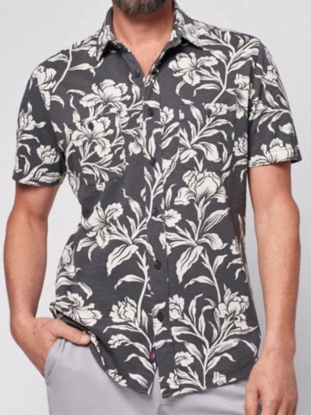 Faherty Knit Seasons Floral Camp Shirt NWT Large Cotton Button Up